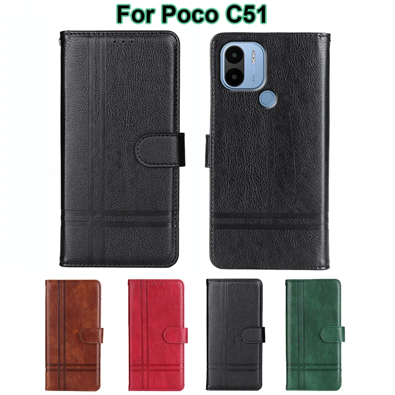 

Fundas Poco C51 Case Wallet Phone Cases For Capinha Xiaomi Poco C55 C50 C51 MZB0DXKIN Leather Cover For Redmi A2+ A2 Plus Coque