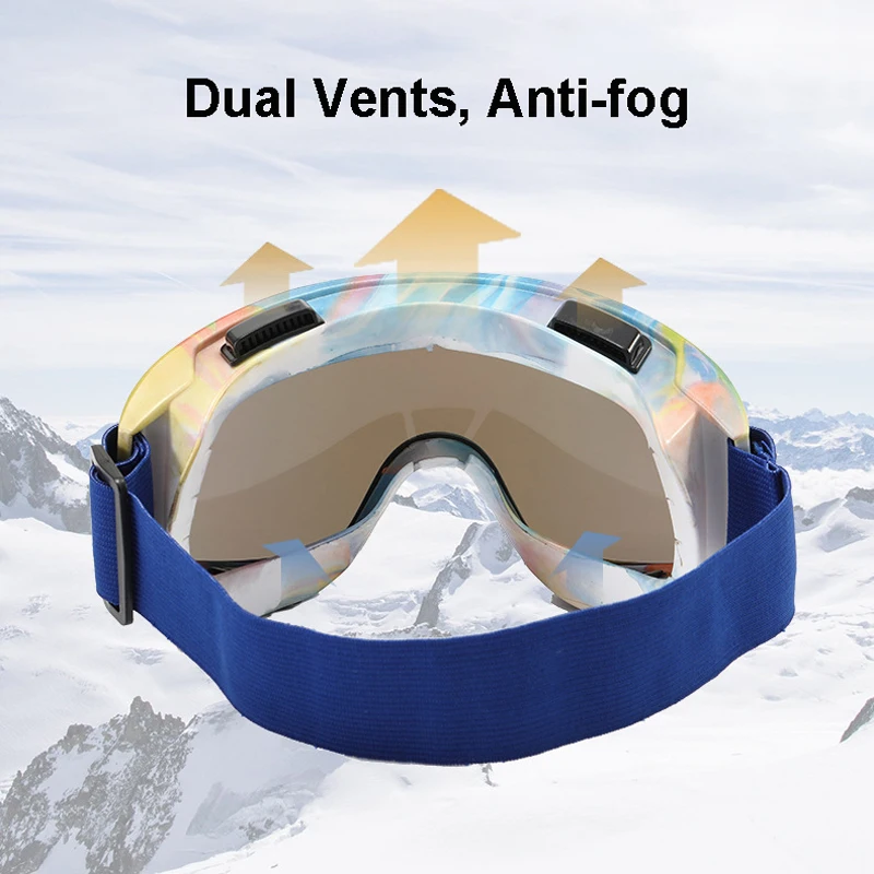 Anti-Fog Ski Goggles Motorcycle Goggles Winter Snowboard Skiing Glasses Outdoor Sport Windproof Ski Mask Off Road Goggles Helmet 4