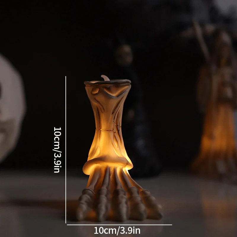 Spooky Halloween LED Light-Up Pumpkin Ghost Skeleton Desktop Ornament