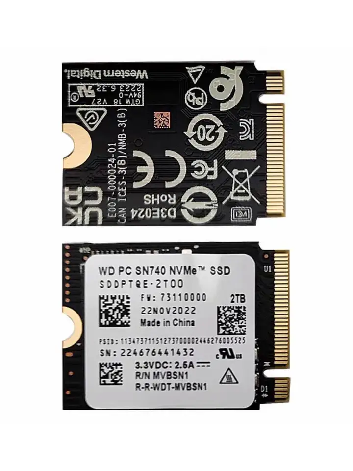 WD SN740 SN5000S M.2 2230 SSD 2TB 1TB 256GB NVMe PCIe Gen4 x4 
