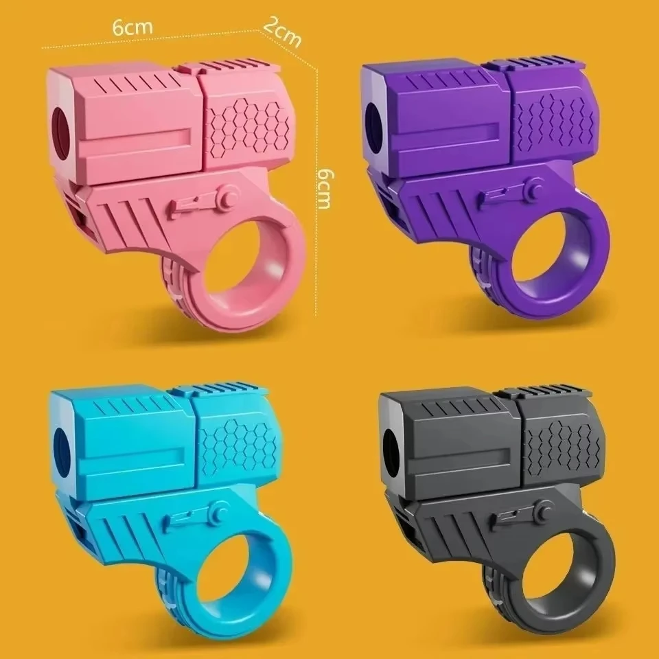 mini gun shell spray type pressure reducing EDC pistol ring Fidget rotating ratchet