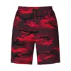 Men Board Shorts Red Camo Casual Swim Trunks Army Camouflage Breathable Sportswear Hot Plus Size Beach Short Pants 3