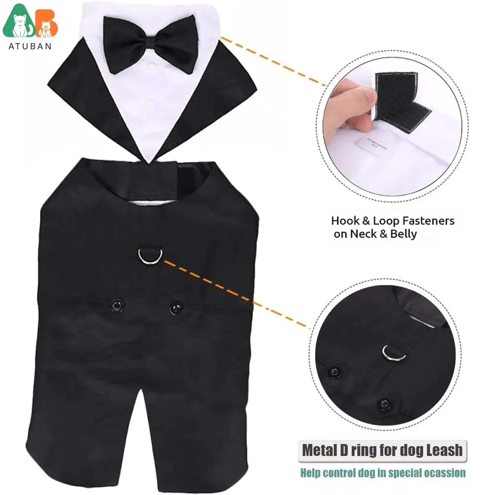 Dog costume large dog tuxedo with detachable dog wedding costume suitable for large and medium dogs golden retrievers labradors Pet Clothes