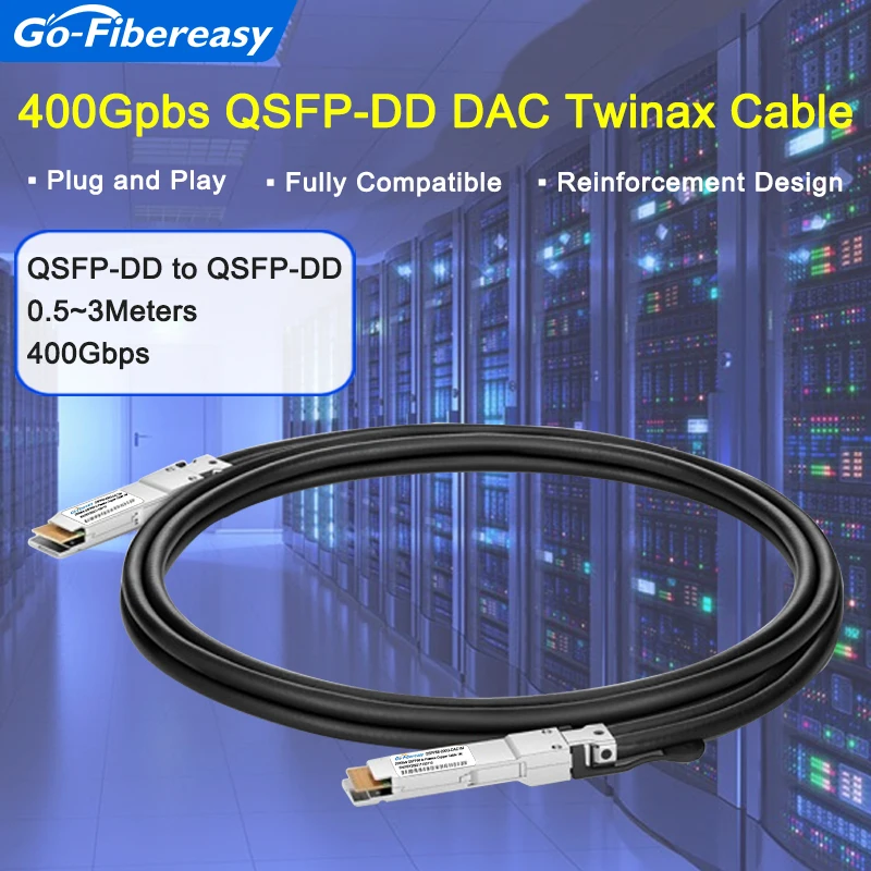 Cable DAC Twinax de QSFP-DD a QSFP-DD, accesorio de conexión directa pasiva, 400 m,1m,2m,3m, 0,5G, DAC, 400Gpbs QSFP-DD