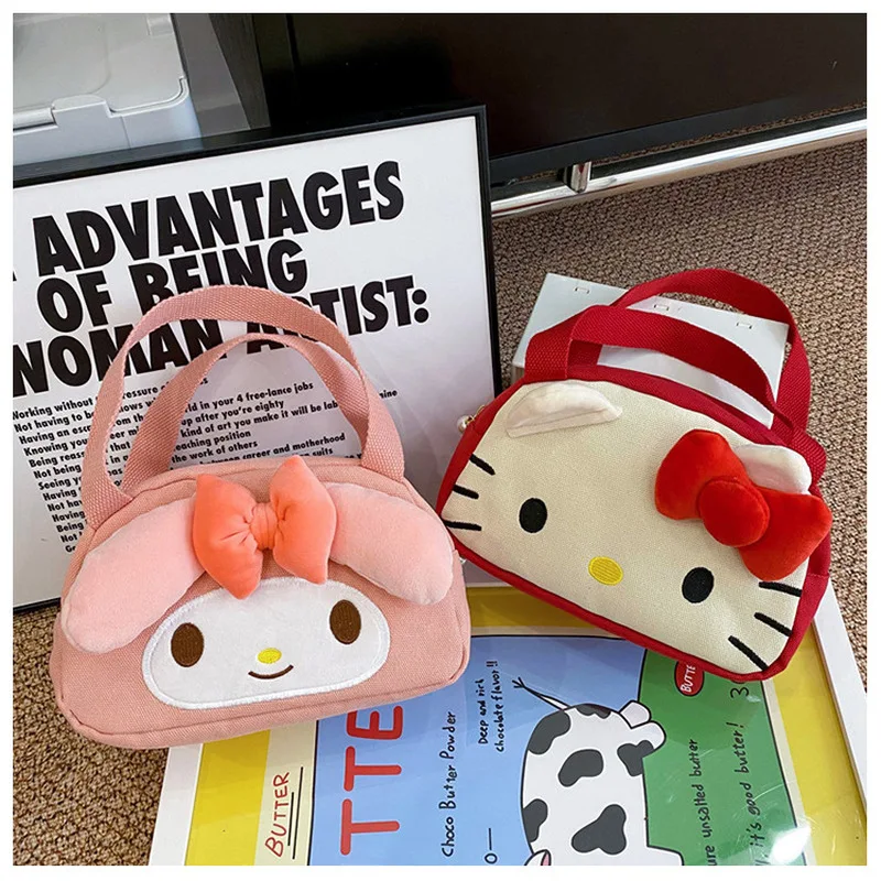 

Sanrio, плюшевая искусственная кожа, милая девушка Hello Kitty, вместительные сумки для хранения косметики, Детская Сумка Kitty, рождественские подарки