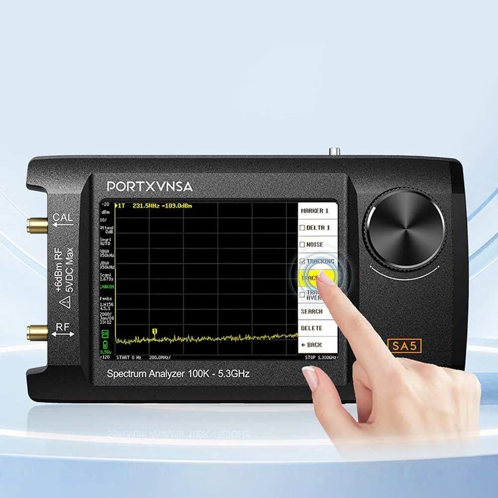휴대용 스펙트럼 분석기 2 in 1 신호 발생기 100kHz5.3GHz 휴대용 스펙트럼 분석기 5000mAh 배터리(32GB 카드 포함)