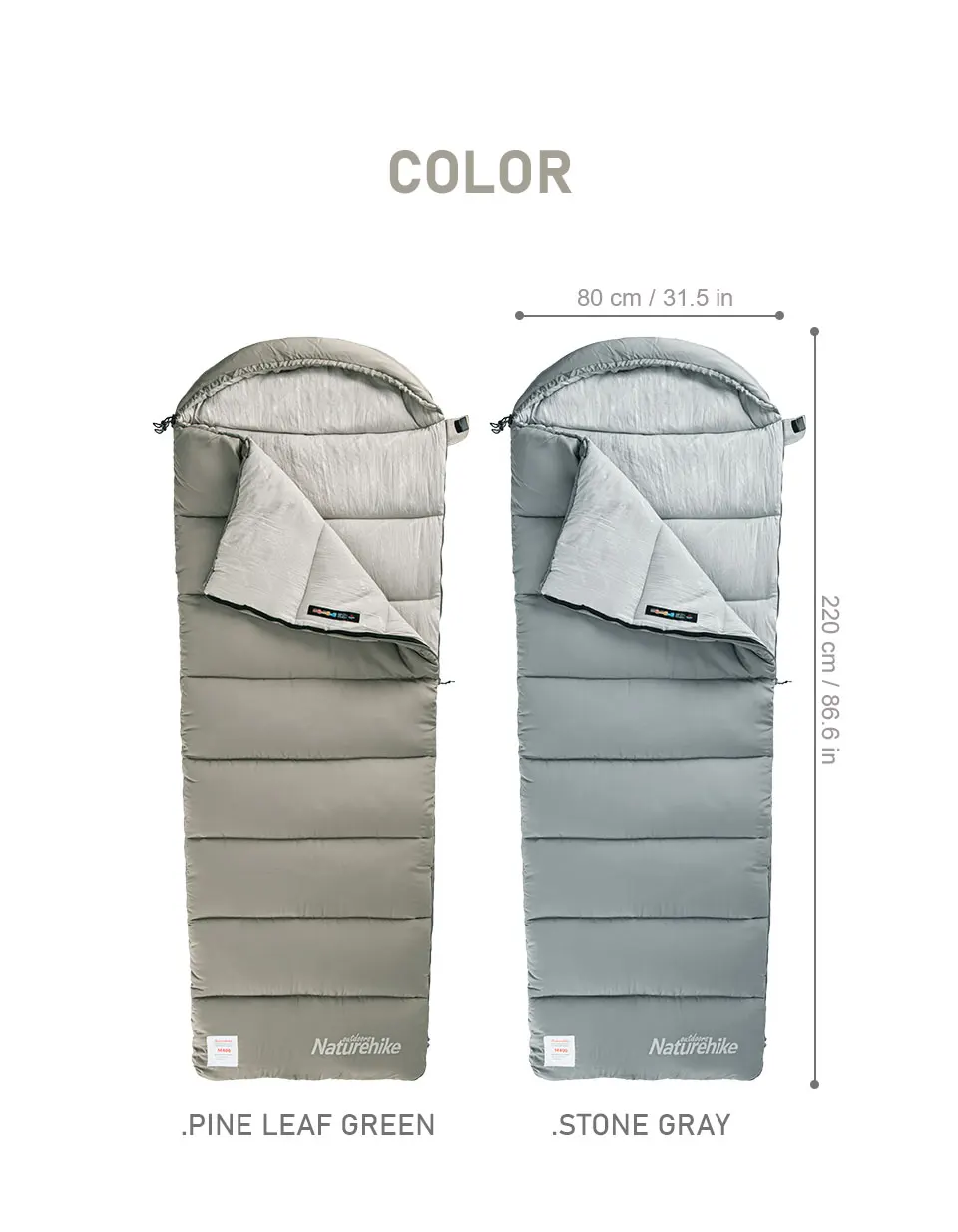 Naturehike Camping Sleeping Bag Washable Cotton Sleeping Bags Autumn Winter Indoor Outdoor Travel Sleeping Bag M180 M300 M400