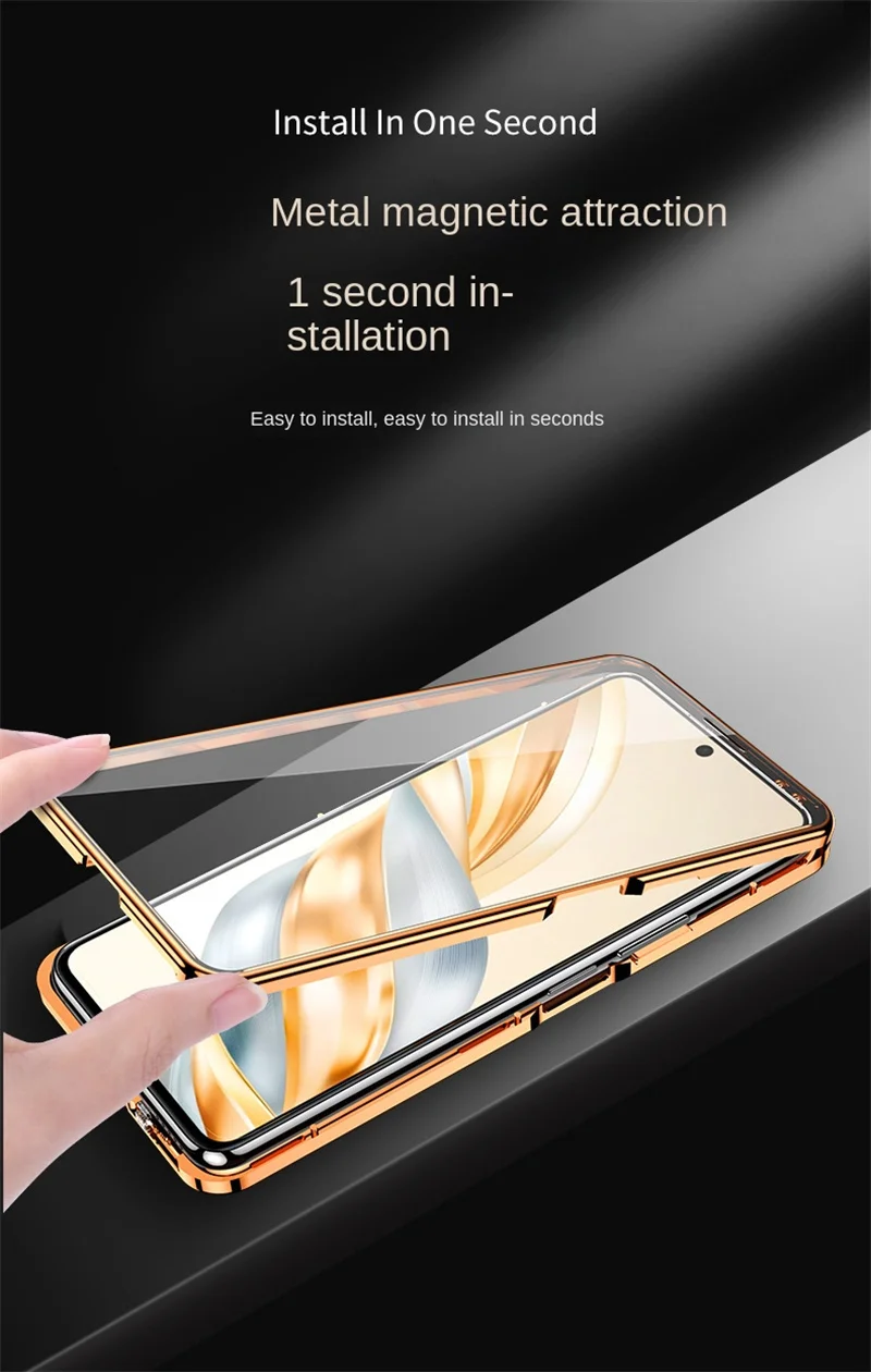 Premium Dual-Sided Protective Case with Glass Front and PU Leather Back