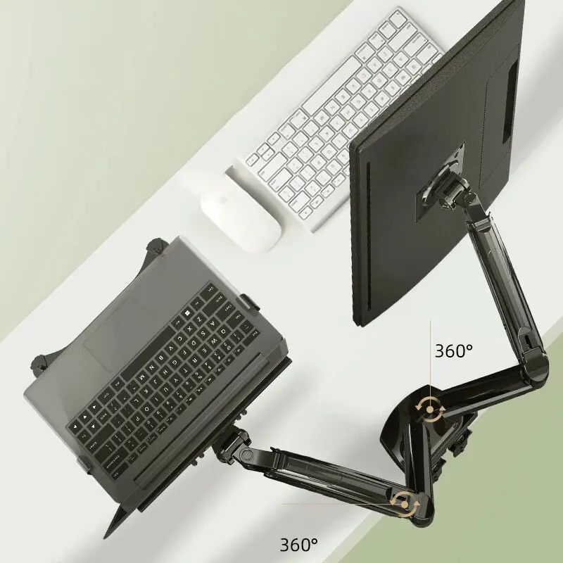 Computer, laptop, monitor stand, portable screen, desktop lifting, hovering, sitting, overpass, replacing comfortable office sta