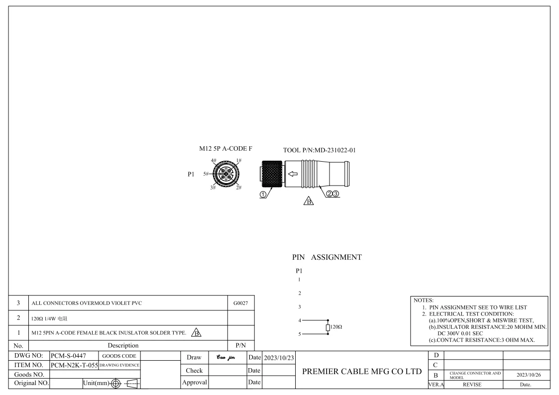 Devicenet CAN-Bus CANOpen NMEA2000 Abschlusswiderstand 120 Ohm M12 A-Code Buchsenanschluss 5-polig Kompatibel mit SAC-5P-M12FS CAN TR – Detail 1