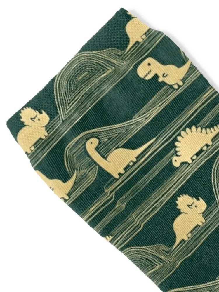 Dinosaur Christmas Edition (green/gold) Socks sports and leisure christmass gift compression socks Socks Women Men's