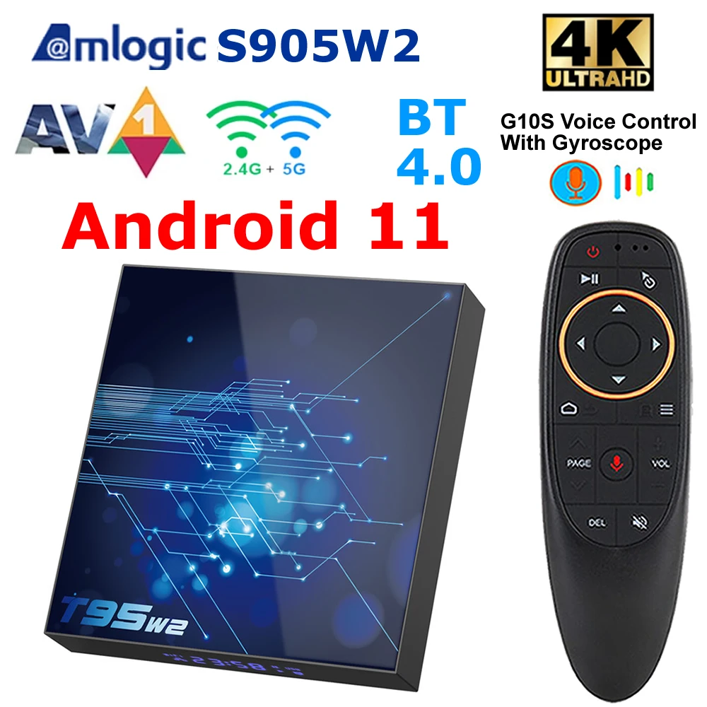 

Android 11 Smart TV Box T95W2 Amlogic S905W2 Quad-core 4GB 32GB 64GB 5G Dual WiFi Media Player 4K HDR10 AV1 BT4.0 Set Top Box