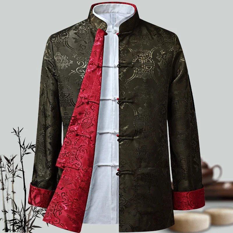 Men Chinese Dragon Shirt Kung Fu Coats China New Year Tang Suit Traditional Chinese Clothing For Men Jackets Hanfu Men Clothing 5