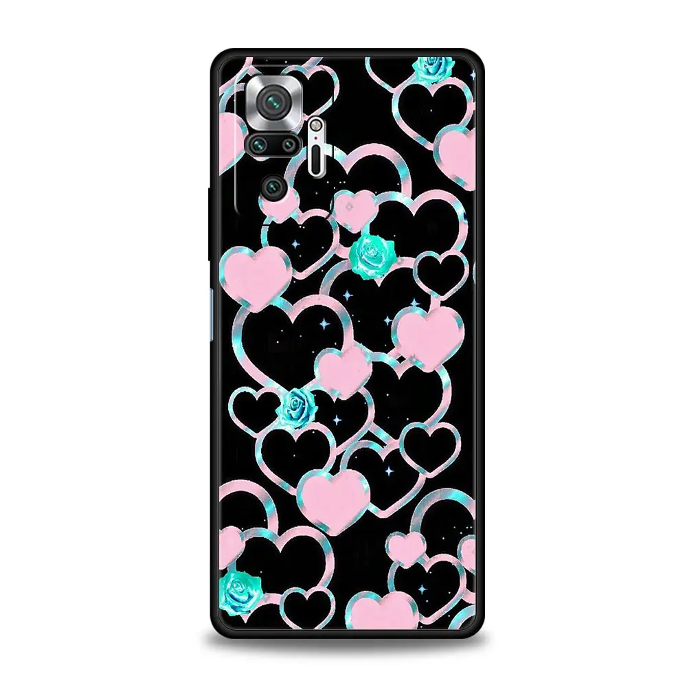 Gold Rose Love Heart Soft TPU Phone Case