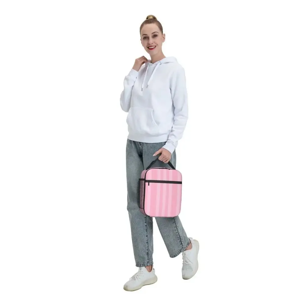 Pink Victoria Illustration Letters Print Lunch Bag for Adult Designer Lunch Box Casual School Cooler Bag Thermal Bags lunch bag,cooler bag