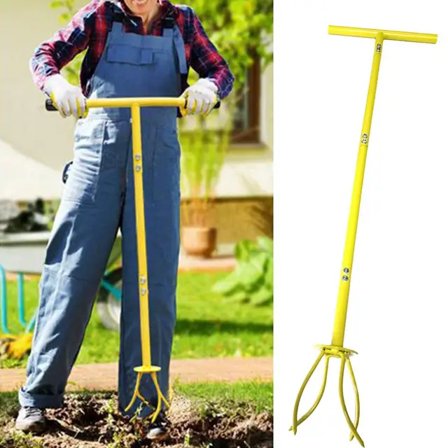 Kézi Talaj Megragadó T-Fogantyú Hosszú Fogantyú Állítható Magasságú Talajkerék Karomtermelő Ültetési Szerszám Az Udvarkerthez