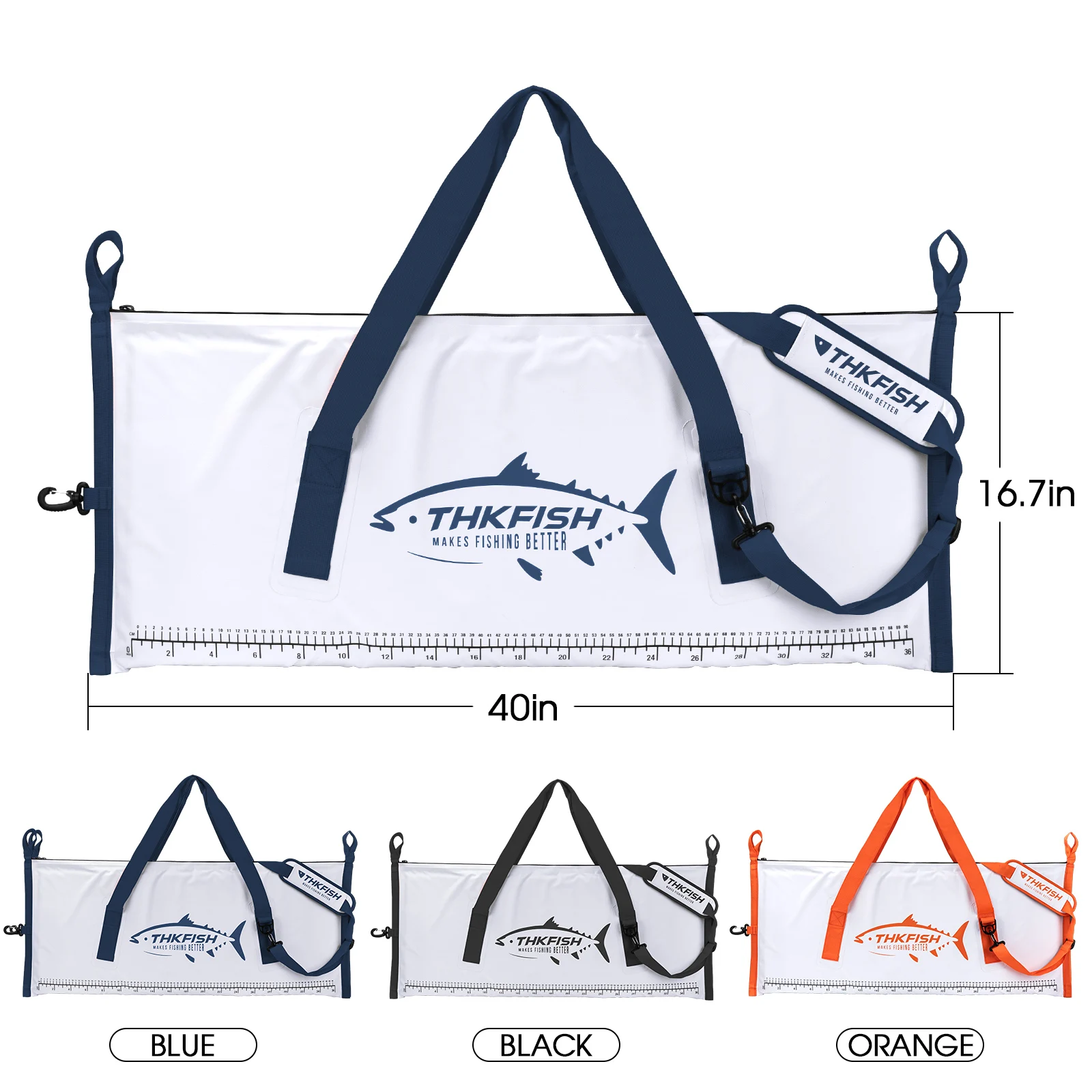 Sac isotherme THKFISH 40 pouces pour poissons vivants - Grande capacité étanche PVC pêche fraîcheur