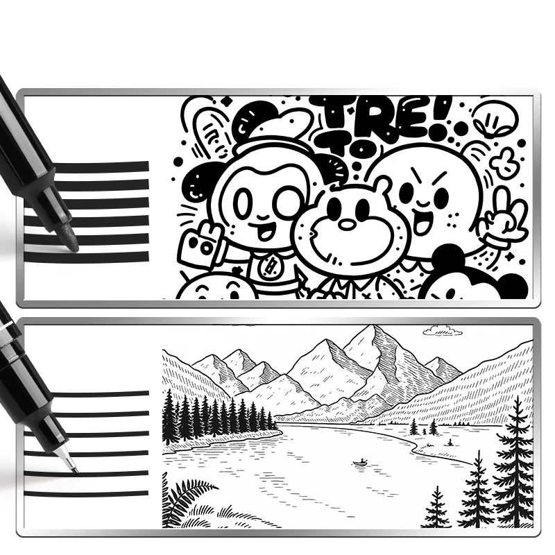 M&G Dual-Tip Marker, Art Outliner, Black, Suitable for Office Use, Students, and Artists