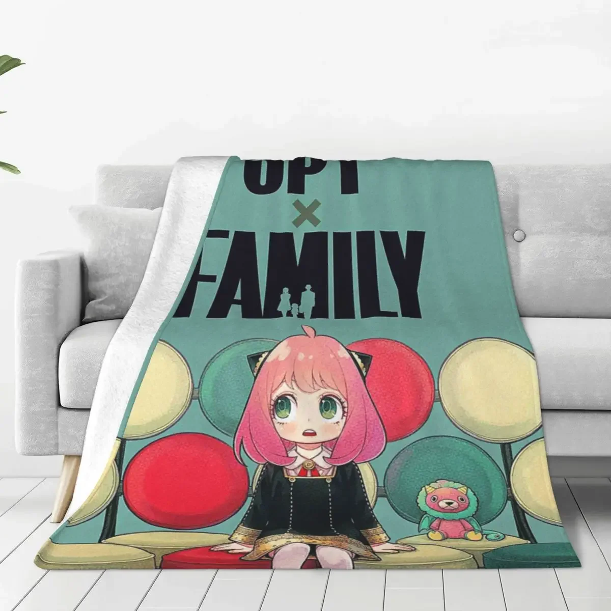 

Spy X Family Anime Forger Anya Blanket Fleece Textile Decor Cute Kawaii Thin Throw Blankets for Bed Travel Plush Thin Quilt