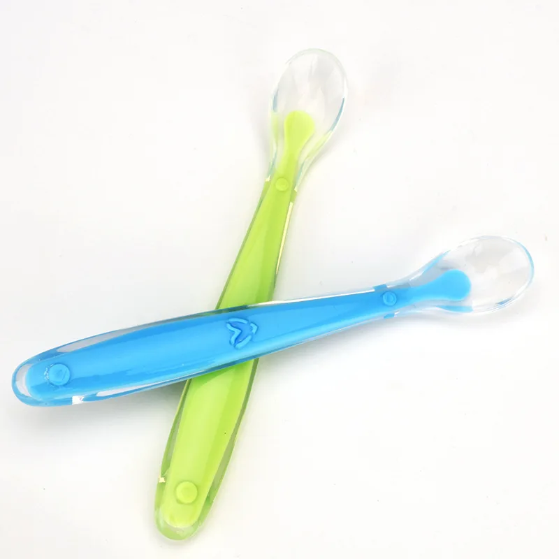 Baby Soft Silicone Spoon Candy Color Children Kids Infants Food Training Feeding Dishes Feeder Appliance 2