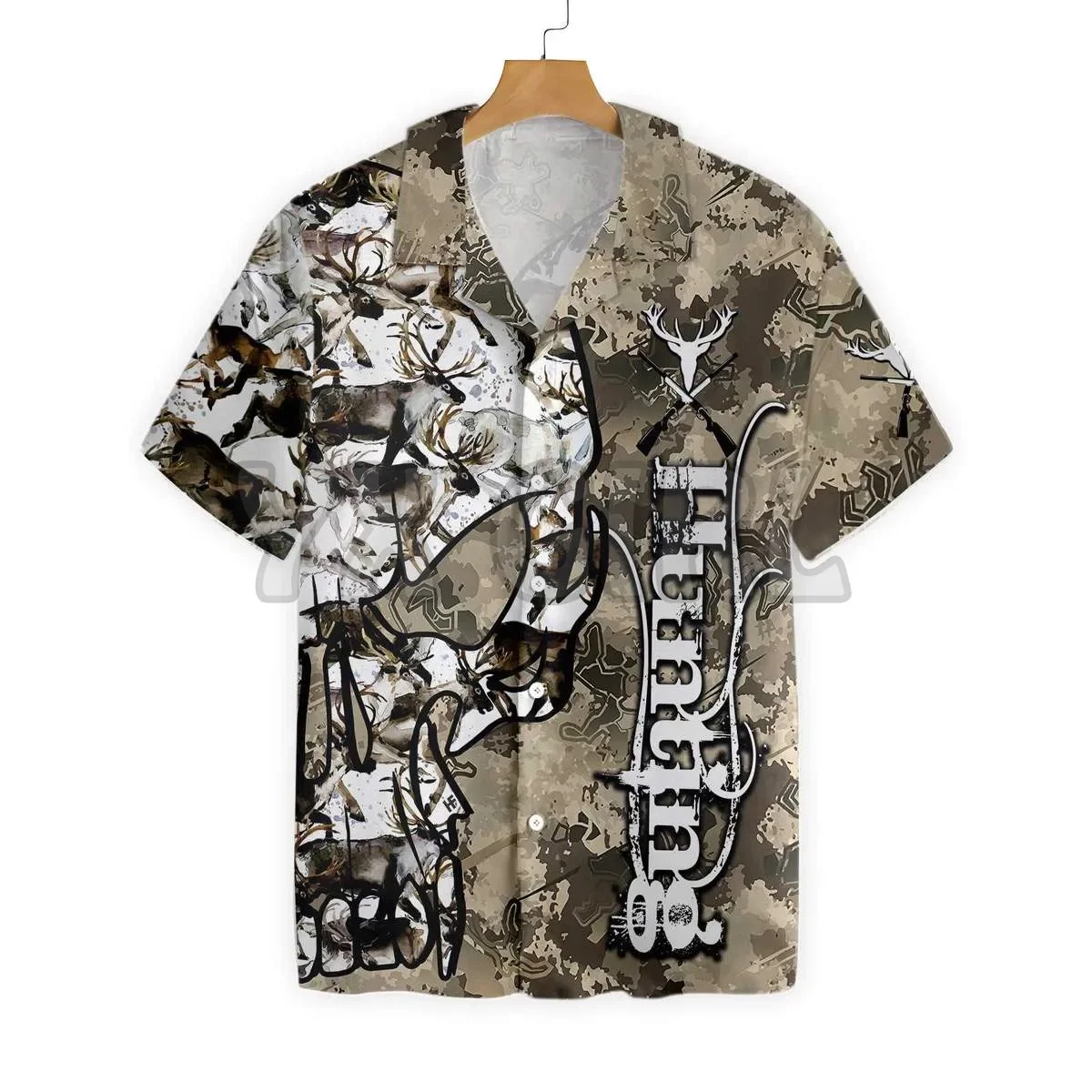 

Hunting Camo And Skull 3D All Over Printed Hawaiian Shirt Men's For Women's Harajuku Casual Shirt Unisex