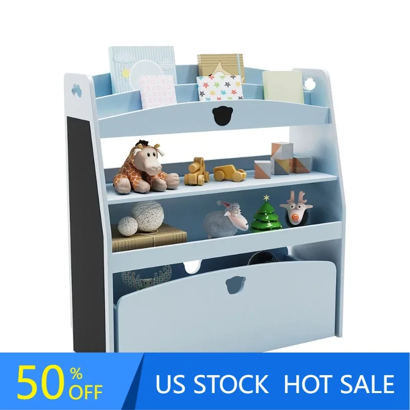 

Kid's Cubby Toy Storage Cabinet, Children's Bookcase,Blue
