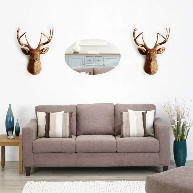 3D DIY Acrylic Stickers Reflective Oval Pattern Wall Sticker Mirror Stickers Bathroom Decoration Wall for Home