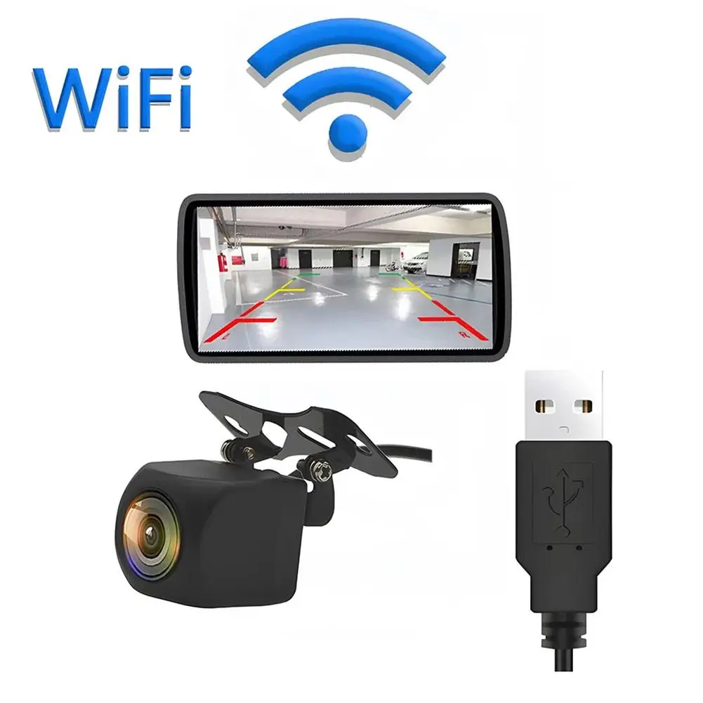 범용 무선 야간 투시경 후면보기 카메라 HD 1080P 자동차 방수 Wifi 반전 카메라 지원 안드로이드 IOS