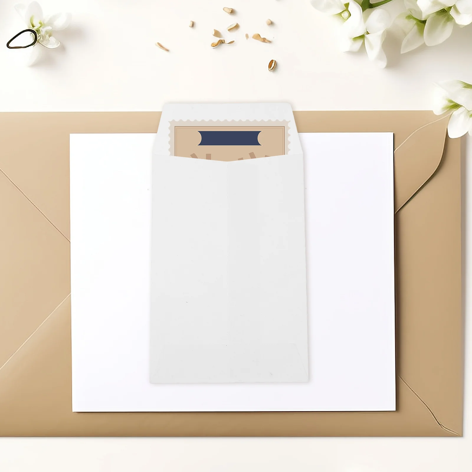 100pcs Saliva Glue Envelope Blank Small Seed Bag Chinese Style (white) Money Envelopes for Cash Gifts