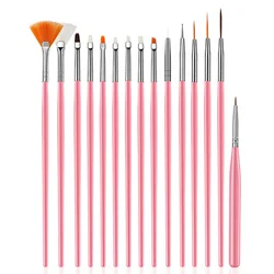 Deluxe Nail Art Brush Set with Versatile Tools (15 pcs)