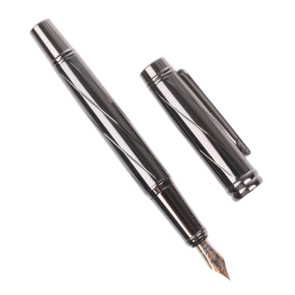 

Vintage Luxury Men's Metal Medium Nib 0.5mm Fountain Pen Writing Tool Supplies Dropship