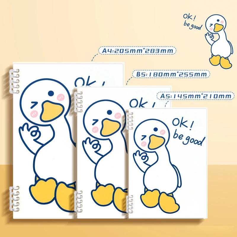 Come On Duck,Loose-Leaf A4/A5 Notebook,60 Sheets/Book,Watertight PP Cover,Horizontal Line Page,Office Study Stationery QP-87 4