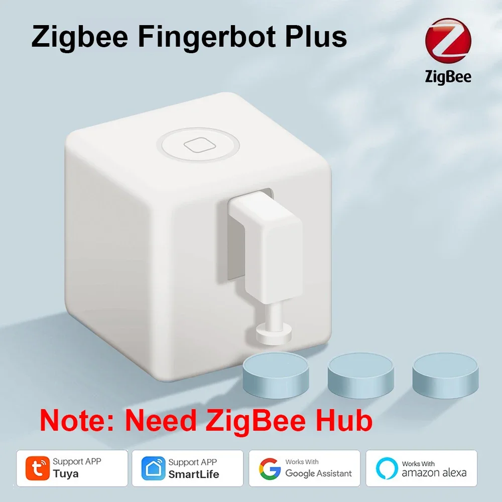 Zigbee Smart Fingerbot Plus Switch Button Pusher Touch Arms Tuya Smart Life Control Work with Gateway Hub Alexa Google smart fingerbot