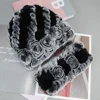 New Fashion Real Fur Hats Scarves Sets Women Winter Knitted Real Rex Rabbit Fur Hat Scarf Ladies Natural Fur Hats Mufflers Sets 5