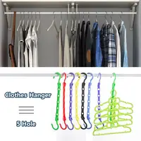 New Folding Multi-function Magic Hanger Closet Organizer 5-Hole Clothes Hanger Space Saving 1