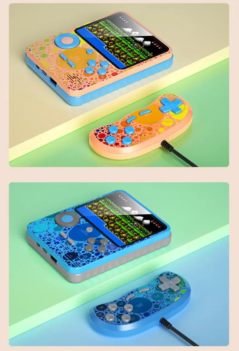 Console di gioco G6 Schermo da 3,5 pollici Supporto portatile portatile per 2 giocatori Macchina per videogiochi per bambini - immagine 2