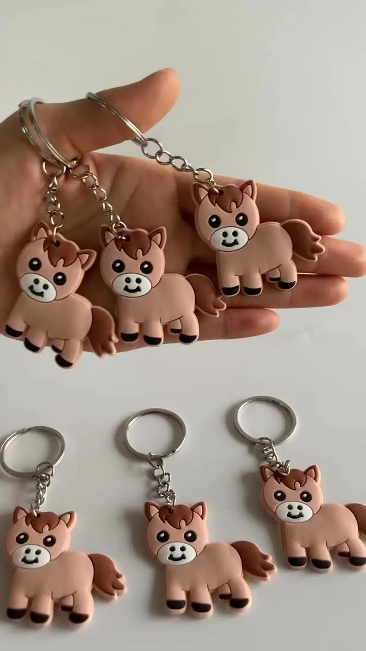 12 Portachiavi A Forma Di Cavallo In Plastica - Decorativi Per Feste E Regali Per Bambini