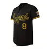 Men's Baseball Jersey Legend#24 Black Fashion Print Comfortable Sweatshirt Short Sleeve Button V-neck Shirt Men's Clothing 2
