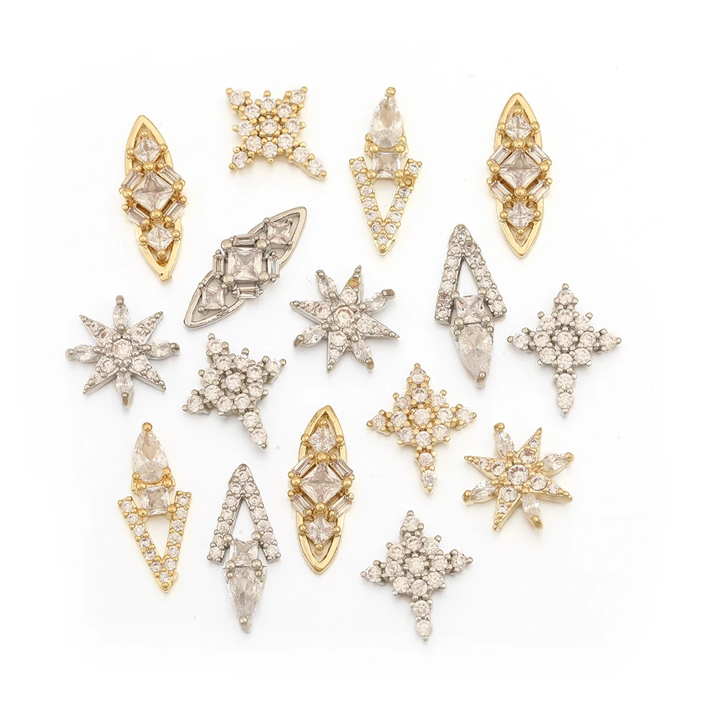 Cordial Design 50Pcs Jewelry Accessories/Genuine Gold Plating/DIY Making/Fingernail Findings/Cubic Zirconia Charms/Decoration - cordial
