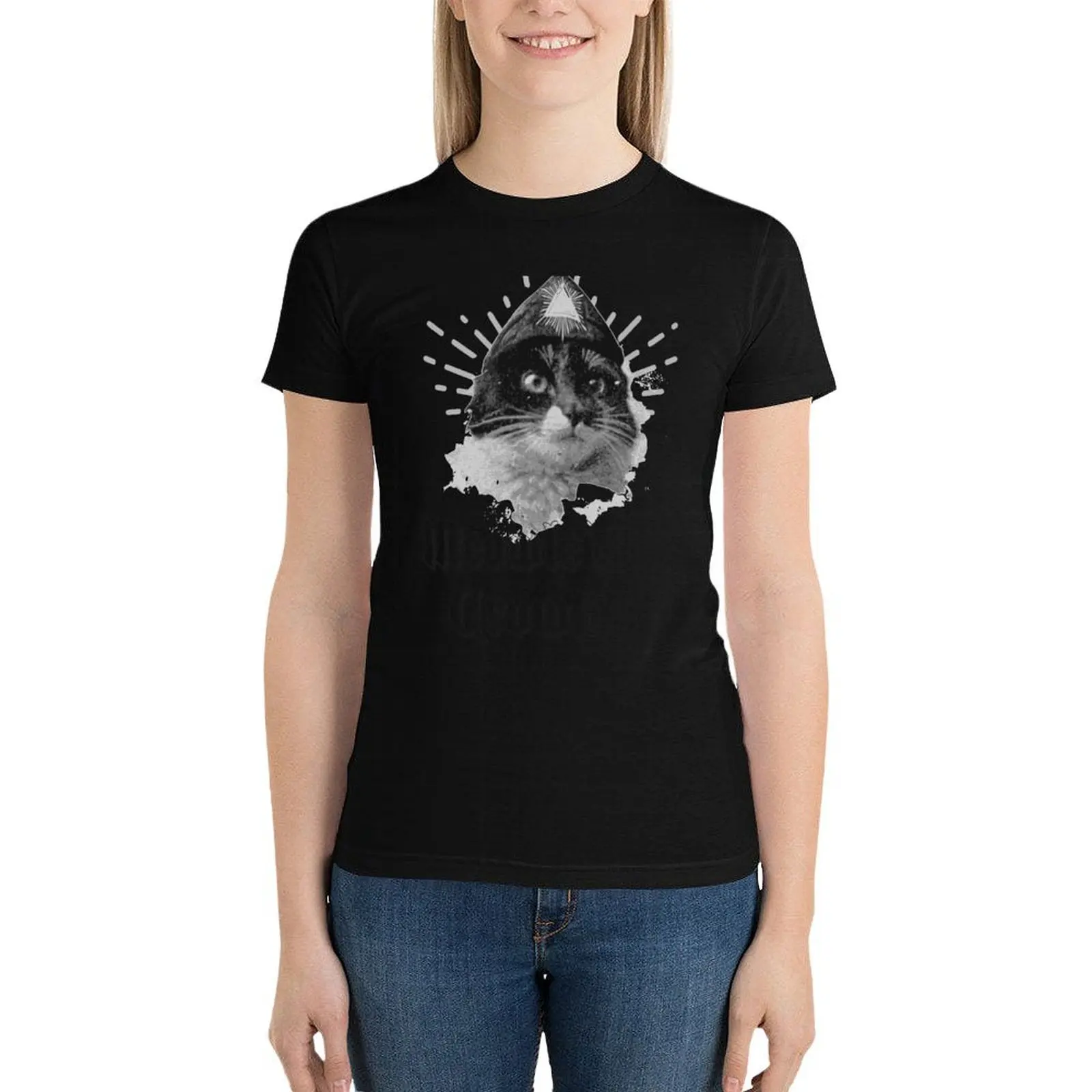 Meowleister Crowley T-Shirt vintage clothes anime clothes Womens clothing