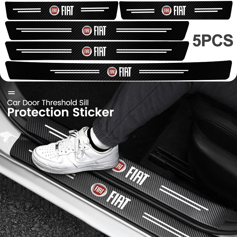 5Pcs 탄소 섬유 자동차 임계값 스크래치 방지 스티커 Fiat Ducato Pondo Abarth Argo Croma Albea Uno Tipo Palio Viaggio