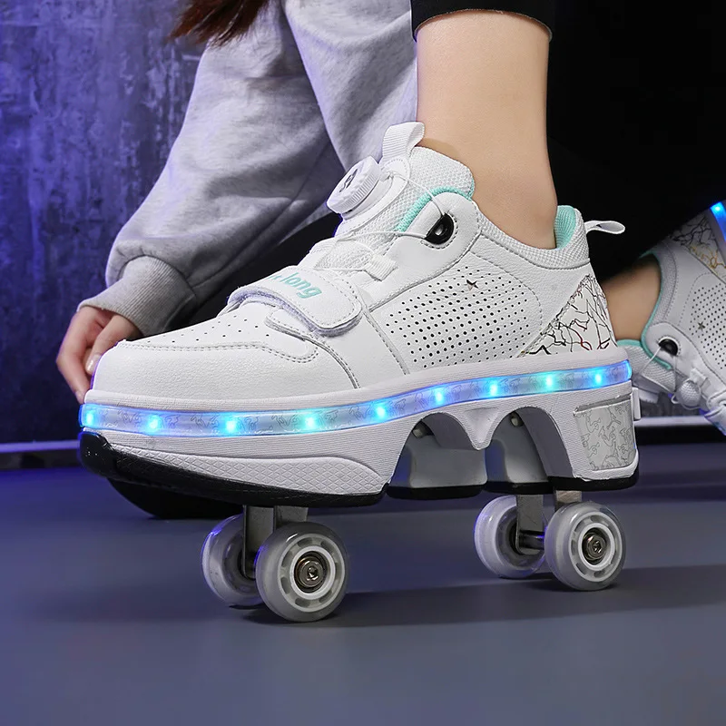 Parkour Shoes Shoes That Are Skates LED Deformation Parkour