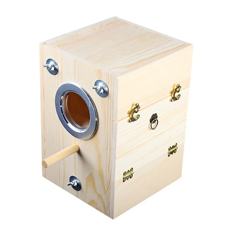 Bird's Nest Breeding Box Tiger Skin House Tongmu Pine Vertical Version Bird Cage Supplies Outdoor Incubation Box Pet Supplies bird cage accessories bird house bird nest