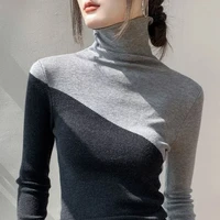 Luxurious Bodycon Office Lady T-Shirts Winter New Slim Sweater Women Panelled Bottom Layer Long Sleeve Elegant Comfortable Tops - Image 6
