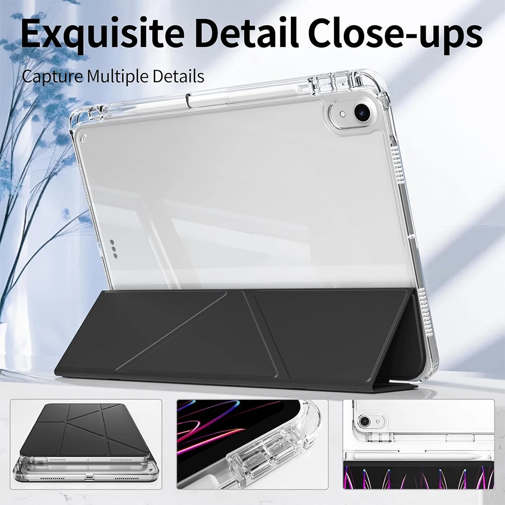 Y-Shaped Tablet Case with Pencil Holder and Multi-Angle Stand