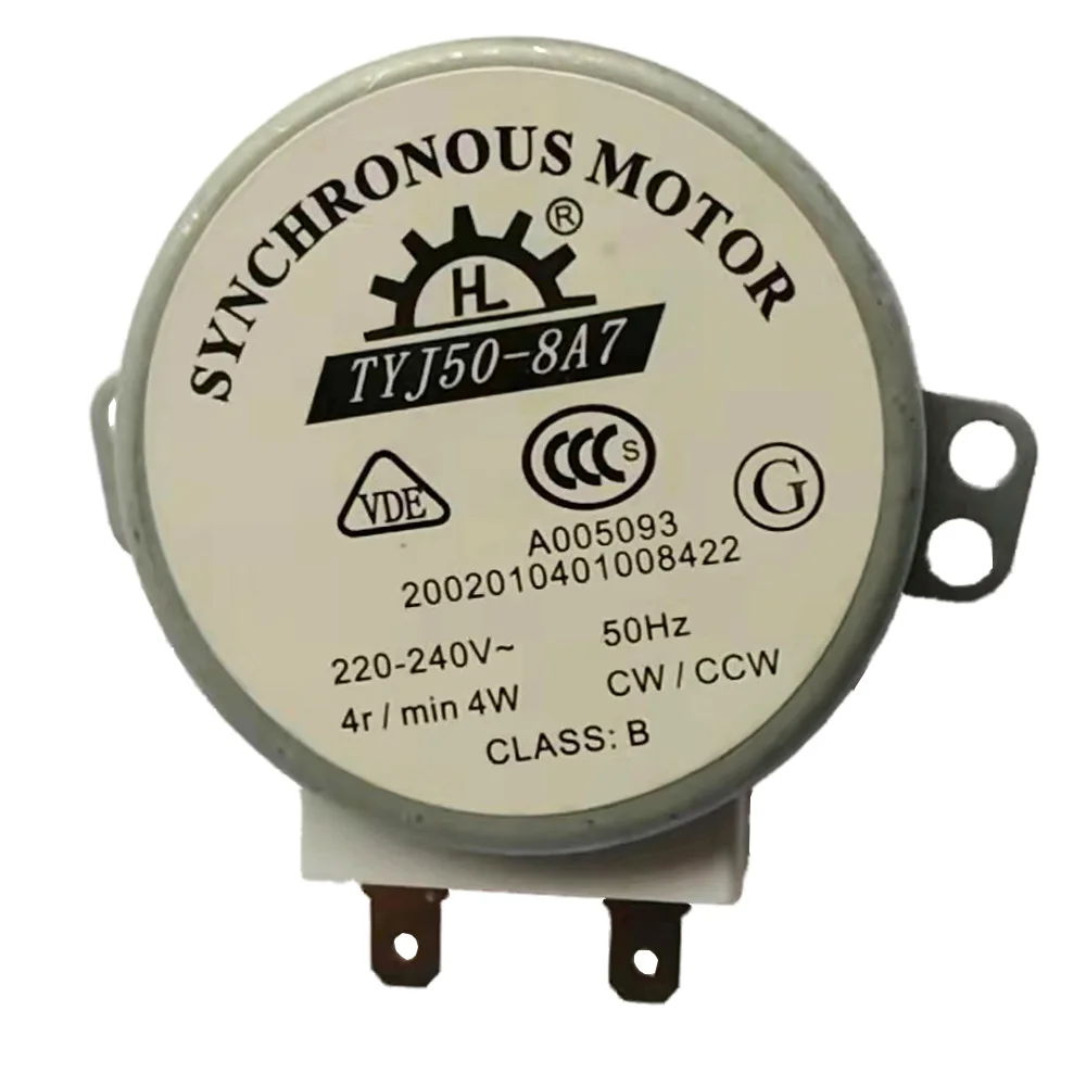 4pcs/ Microwave Oven Tray Motor 220-240V 4W 50Hz CW/CCW Microwave Turntable Synchronous Motor for Air Blower TYJ50-8A7 49TYZ-A2