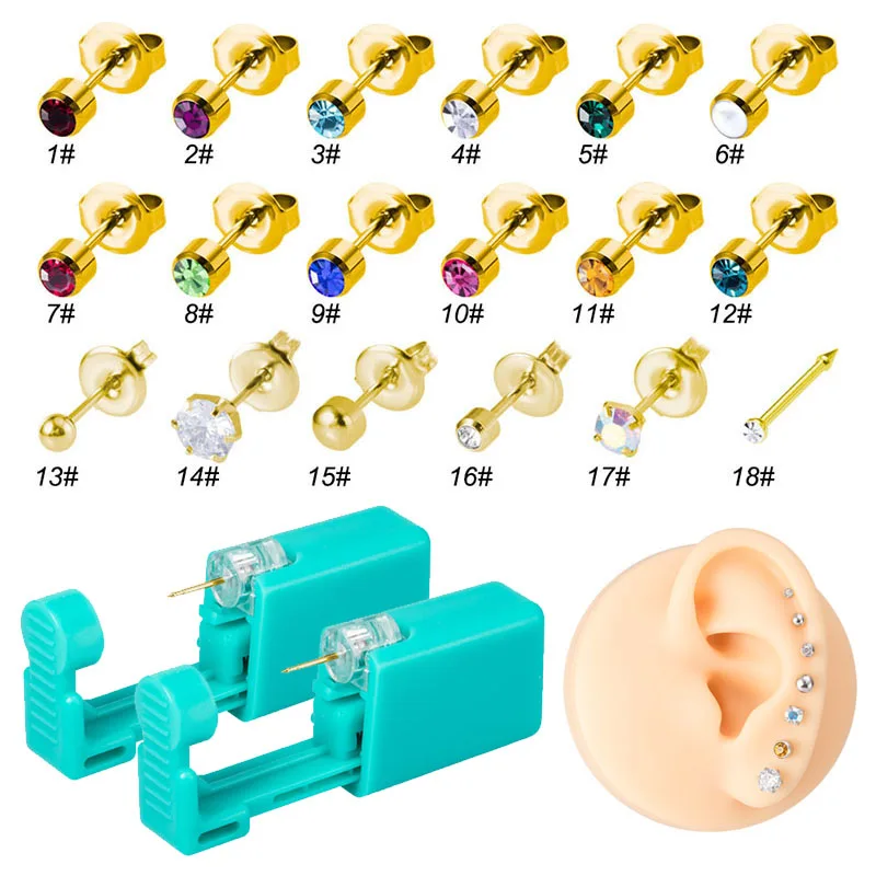 1pcDisposableEarPiercingGunUnitSterileCartilageTragusPiercing