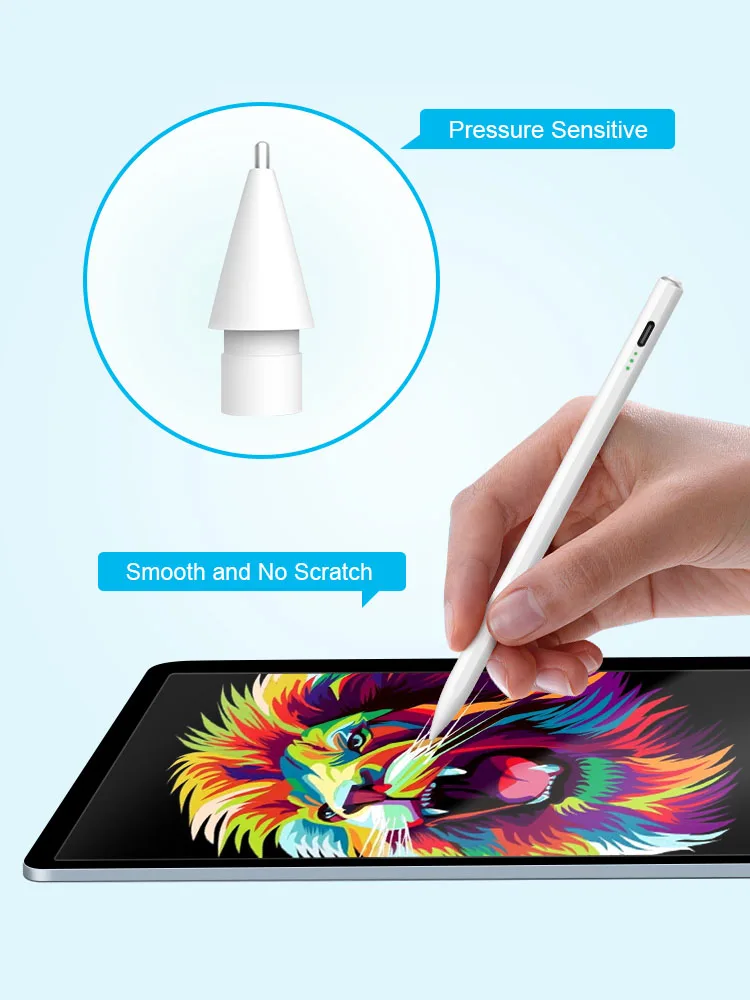 Consejos de lápiz de 2 paquetes Tenmtoo para Apple Pencil 2nd Gen No Wear Out Fine Point Precise Pencil Nib para iPad Pro lápiz lápiz óptico