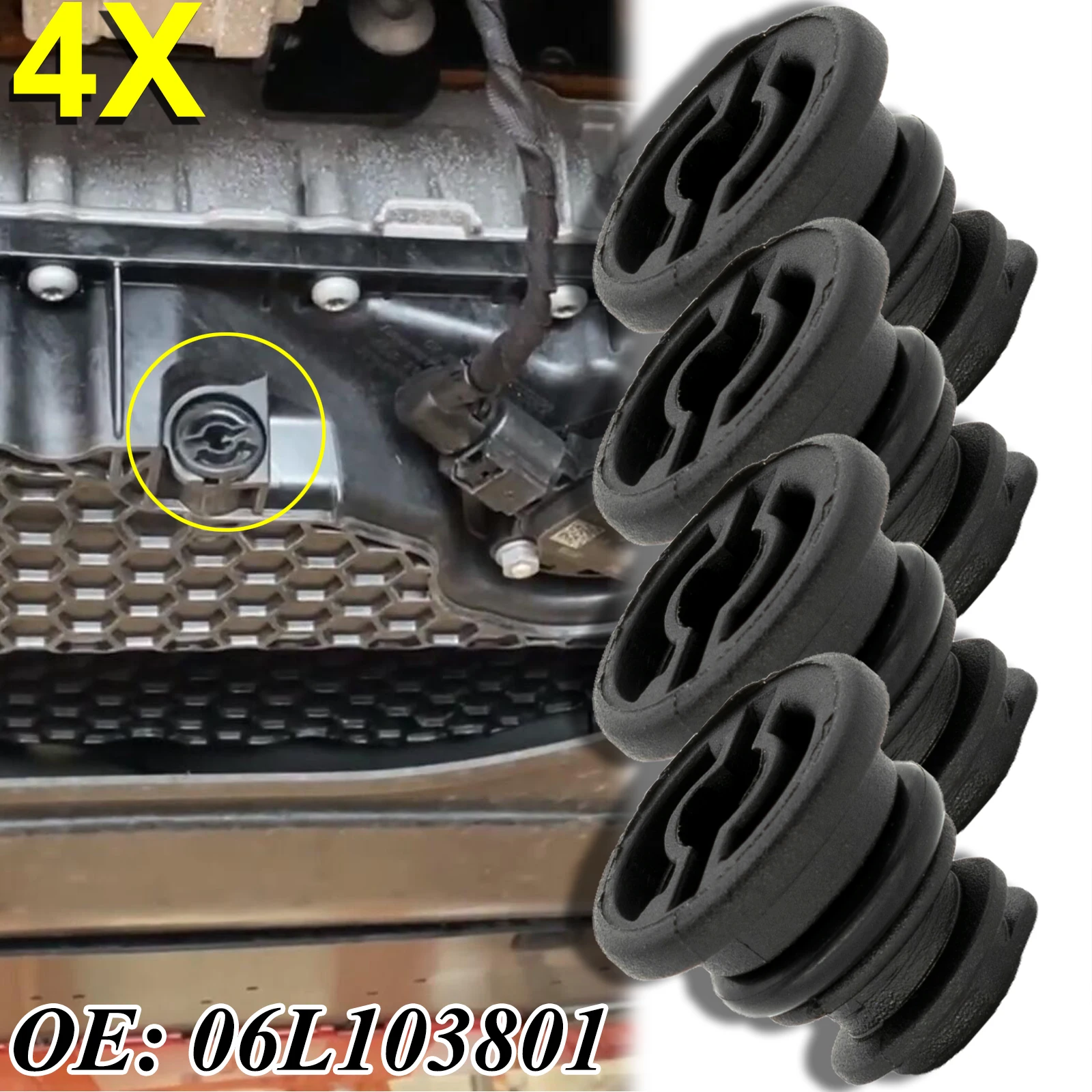 4 pezzi per VW Golf Alltrack Passat B8 Tiguan Allspace Beetle Arteon Polo t-roc coppa olio motore tappo di scarico tappo di scarico ricambi auto 06L103801