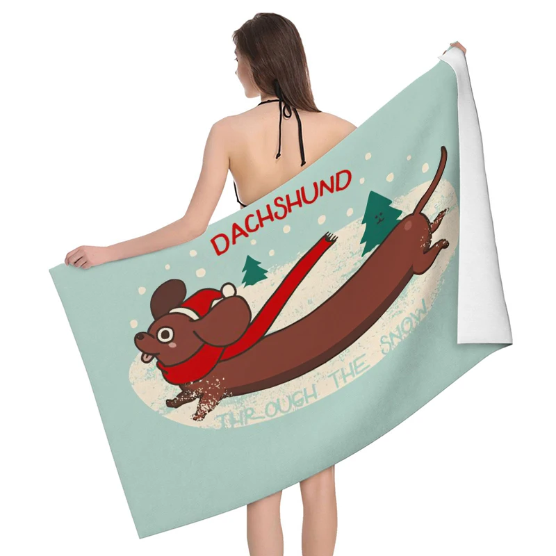 Home bath towels body towels bathroom quick drying microfiber beach Oil painting style man large sports towel cute dog funny 6